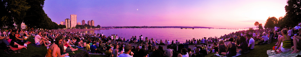 Waiting for fireworks at English Bay Beach
