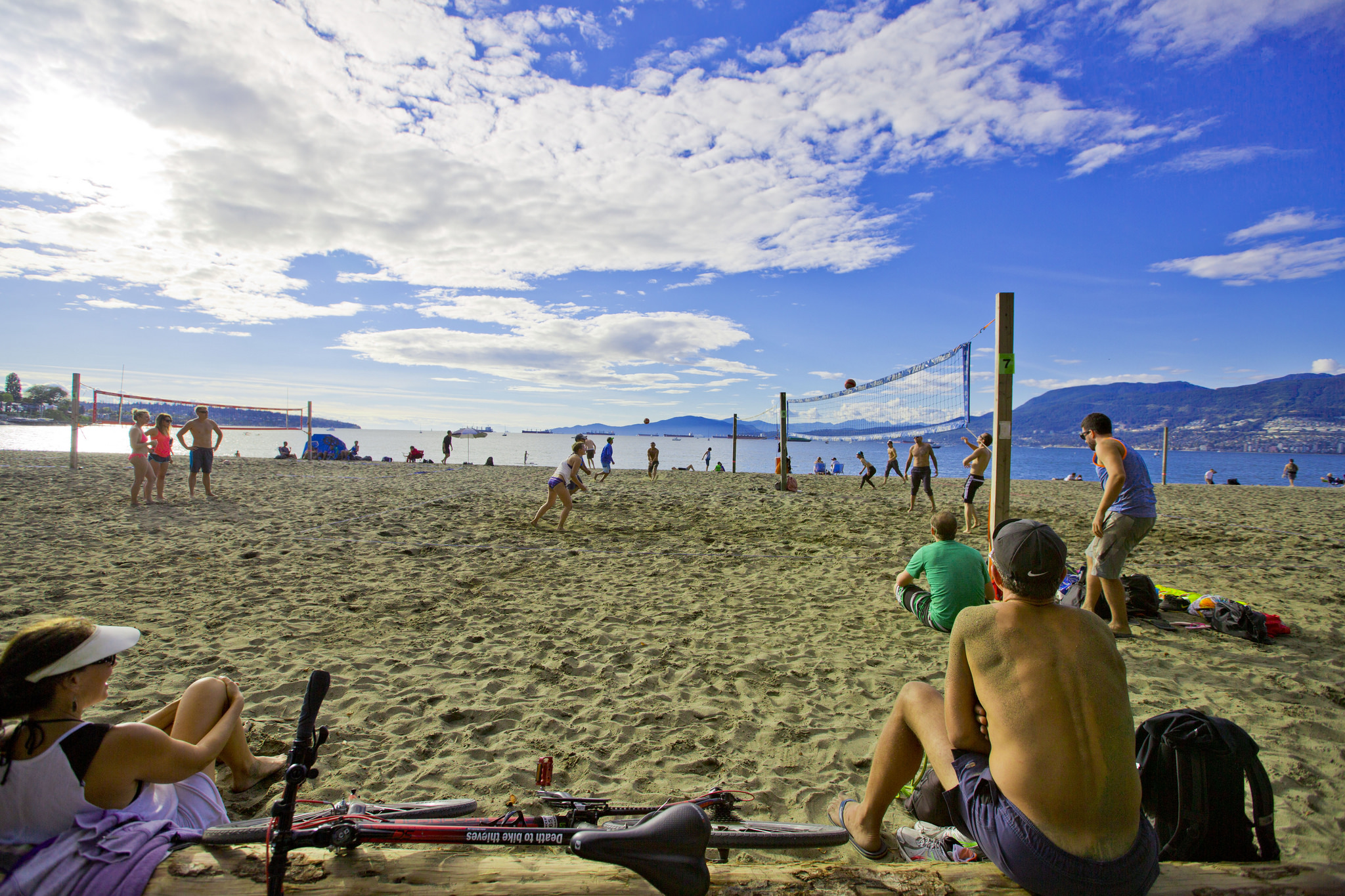A game of volleyball at Kits beach
