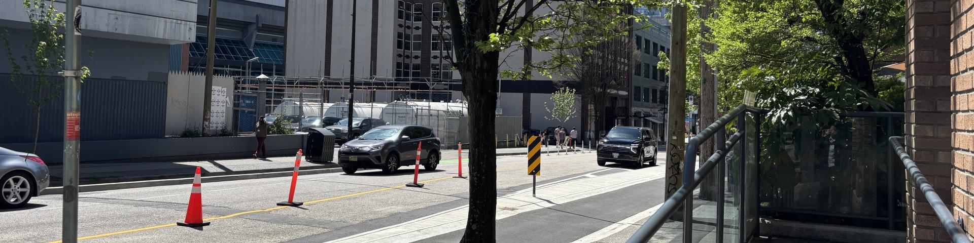 Road facing BC Place in front of Hotel Willo Vancouver