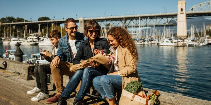 Family Exploring Vancouver at Granville Island