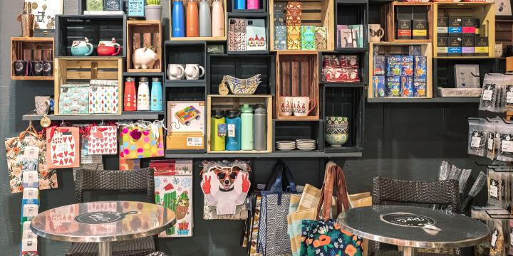 Interiors and displays of a small artisanal local store in Vancouver