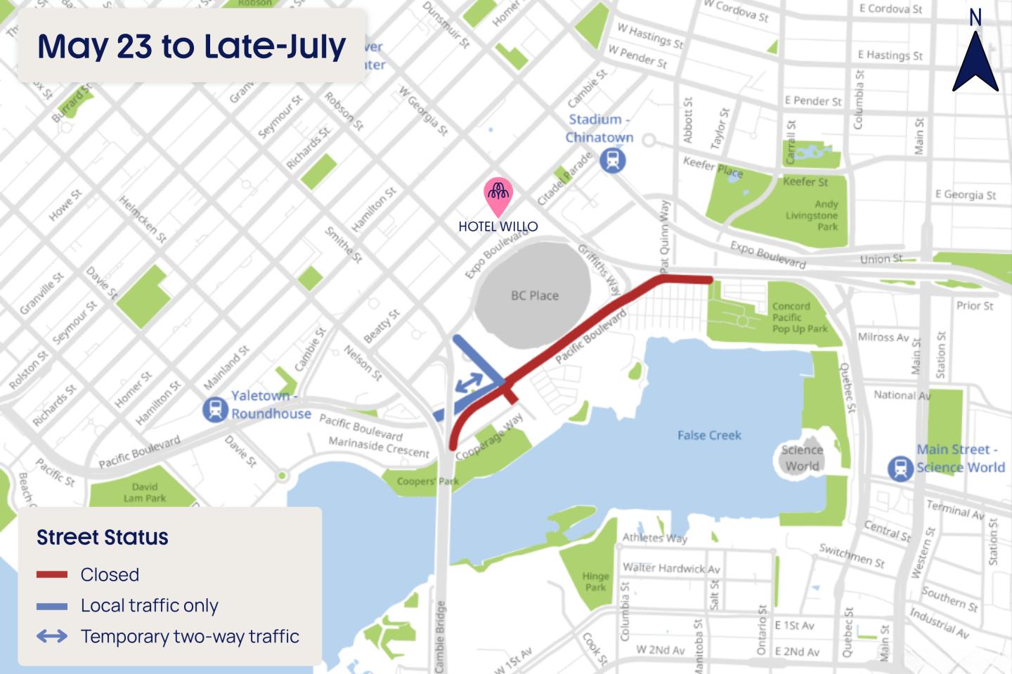 Road closures during May 23 - late-July
