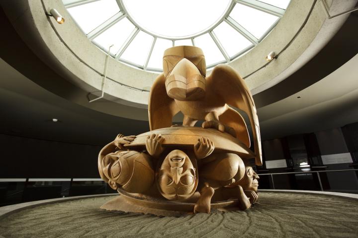 The famous Haida artwork of the Raven and the First Men