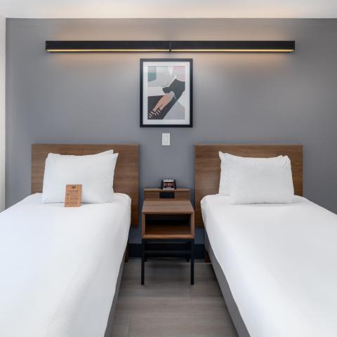 Two Single Bed rooms with Hallway Bathroom